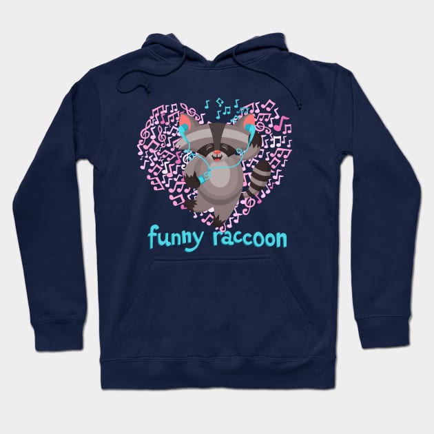 Funny Raccoon Hoodie by Mako Design 